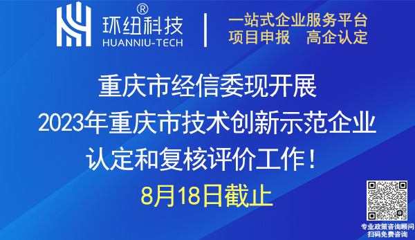 2023年重慶市技術創(chuàng)新示范企業(yè)認定和復核評價